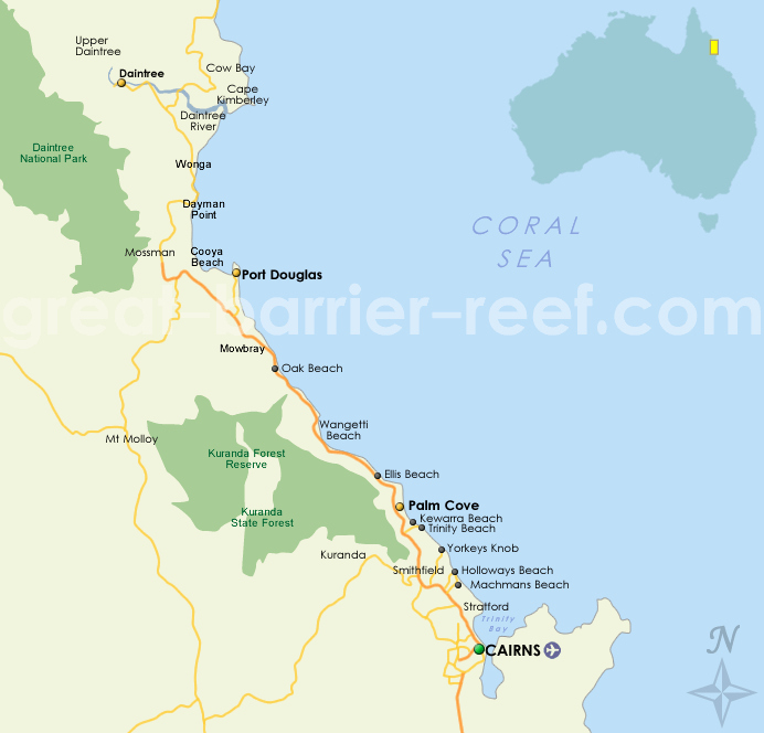 North QLD - Great Barrier Reef Map